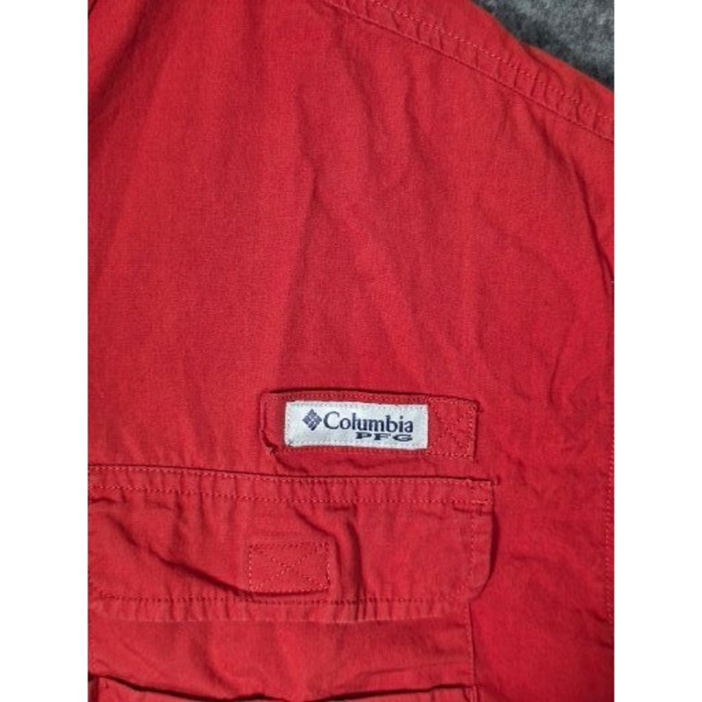 Columbia Mens Red Short Sleeve Fishing Shirt vented Back Button Up‎ Sz XL Casual - Picture 7 of 10